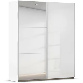 Roller Schwebetürenschrank - alpinweiß - weiß Hochglanz - Spiegel - 175 cm