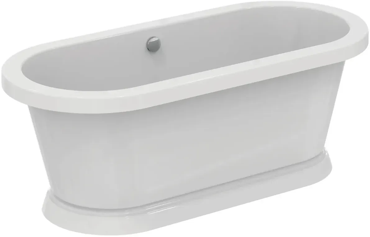Ideal Standard Duo-Badewanne Calla, freistehend, weiß (Alpin), 1805x805x630 mm, mit Überlauf, Mitte