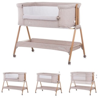 Chipolino Babybett Sweet Dreams mit Rollen, Beistellbett, Matratze, Anti-Reflux beige