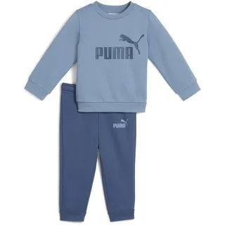 Trainingsanzug PUMA "MINICATS ESS CREW SET FL INF", Kinder, Gr. 86, blau (cool blau), Fleece, Obermaterial: 68% Baumwolle, 32% Polyester, unifarben, sportlich, regular fit, Sportanzüge