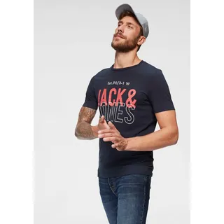 JACK & JONES T-Shirt »KOMPO TEE«, Gr. M (48), marine, , 481745-M