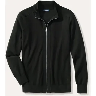 Walbusch Herren Zip-Strickjacke Merino Extrafein Schwarz noch offen: Muster