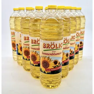 Brölio Sonnenblumenöl, 15er Pack(15 x 1L), raffiniert 100% pflanzlich vegan