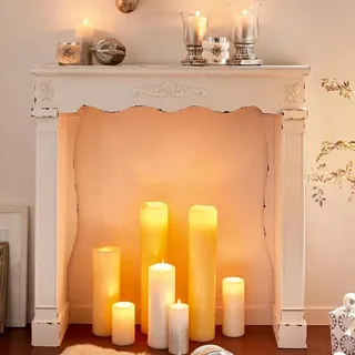 Kaminkonsole Shabby Sims Kaminumrandung Kaminverkleidung Deko Kamin weiß Konsole