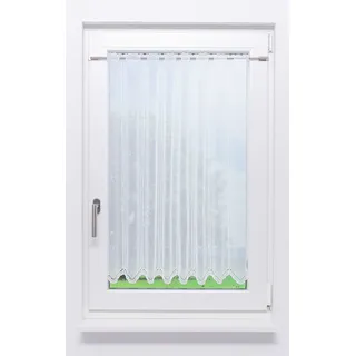 Lysel Scheibengardine von Lysel - Bogenmuster " (Bx H) 43,2cm * 90cm" reinweiß/Weiß