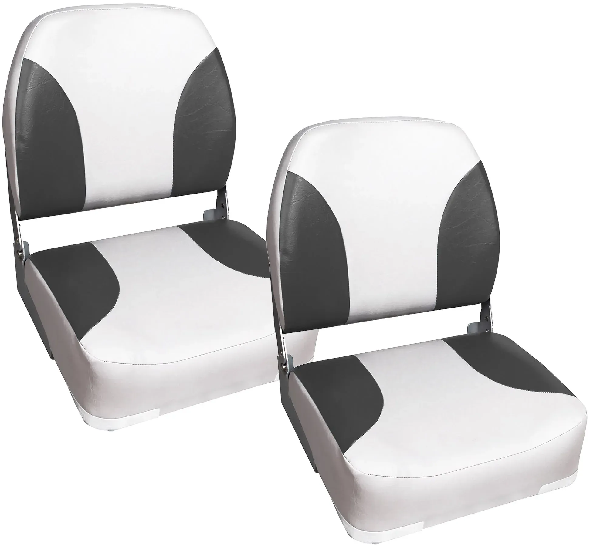 Bootssitz Riccione 2er Set Kunstleder klappbar Grau/Weiß pro.tec