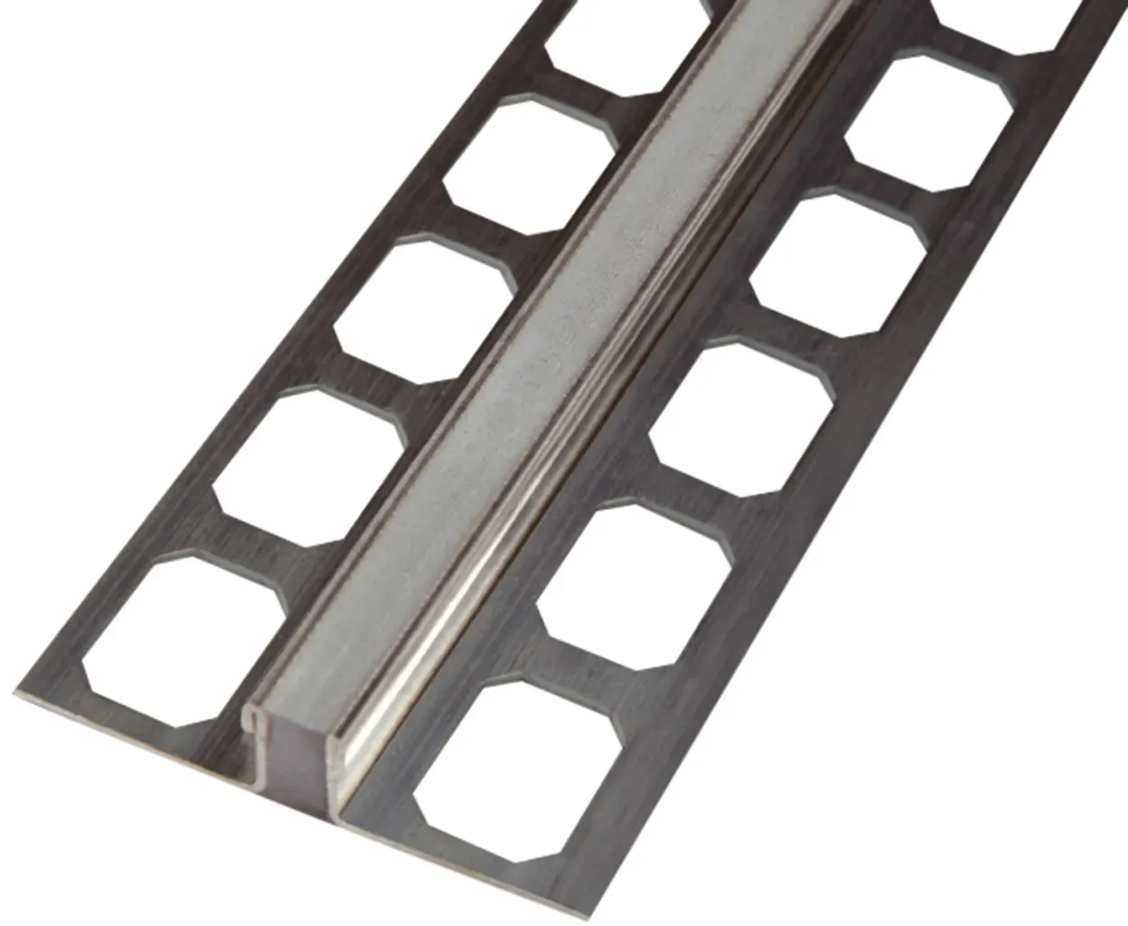Dehnfugenprofil Edelstahl Einlage: grau, Länge 2,5 m | 4,5 mm