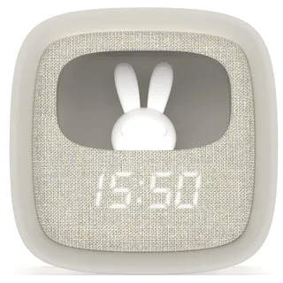 MOB – MOBILITY ON BOARD Billy Clock Wecker und Nachtlicht für Kinder, Rahmen aus Kunststoff, (grau)