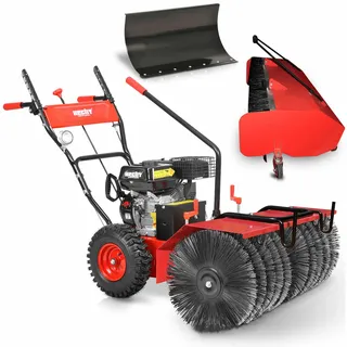 Benzin Kehrmaschine Schneeschild Auffangbox 80 cm Arbeitsbreite 6,5PS Motorbesen