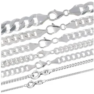 HOPLO Panzerkette Silberkette Panzerkette Länge 50cm - Breite 1,2mm - 925 Silber, Made in Germany silberfarben 50 cm Unisex | 1.2 mm