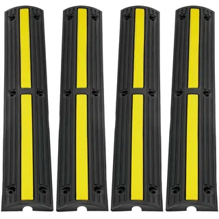 Vevor 4x 1-Kanal Schlauchbrücke Kabelbrücke Überfahrschutz Kabel Kanalgröße 3x2cm Max. Tragfähigkeit 8164kg pro Achse Schwellenrampe Ideal für Wohngebiete Private Garagen Gärten