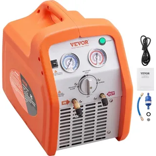Vevor Zwei-Zylinder Kältemittelabsauggerät Kältemittel Absaugstation, 1 Ps Kältemittel Absauggerät Kältemittelrückgewinnungsmaschine 220-240 V 7,7 lbs/min
