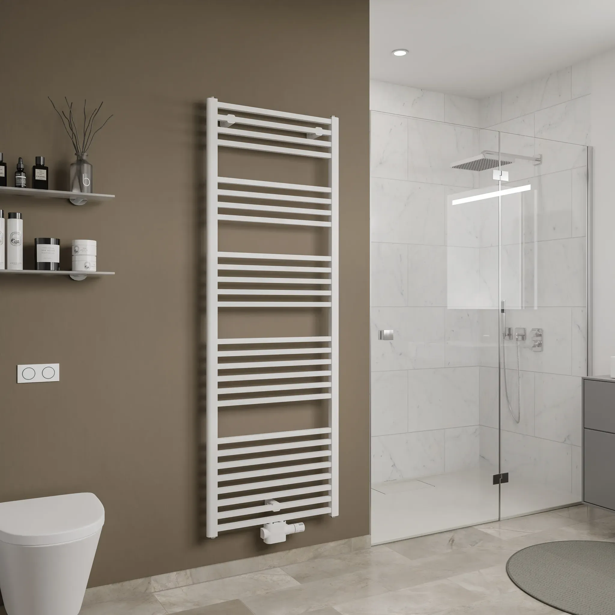 agadon Forma Design-Badheizkörper Weiß, Mittelanschluss, 1713 x 600 mm, 805 Watt