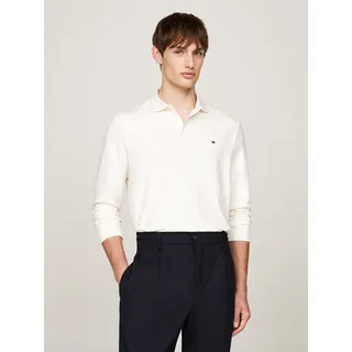 Tommy Hilfiger Langarm-Poloshirt »L/S LIQUID COTTON REG POLO mit Jersey und Markenlabel« unifarben, casual, regular fit, Baumwolle, Polokragen Gr. L, Ivory petal), , 61947006-L