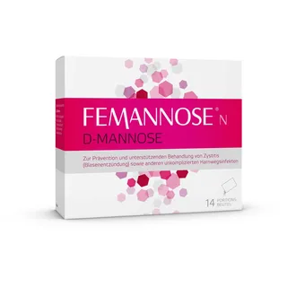 FEMANNOSE N | 14 x Trinkgranulat mit 2.000 mg D-Mannose und Preiselbeer-Extrakt für die Blase | vegan, laktosefrei, glutenfrei | Blasengesundheit | gut verträglich