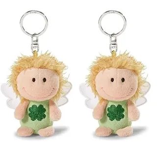 NICI Schlüsselanhänger Schutzengel „Ich bring dir Glück“, Glücksbringer Engel mit Kleeblatt für Schlüsselband, Schlüsselbund & Schlüsselkette I 34553, 7 cm (Packung mit 2)