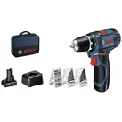 Bosch Professional GSR 12V-15 0615990G6L Akku-Bohrschrauber 12V 2 Ah, 4Ah Li-Ion inkl. 2. Akku, inkl. Ladegerät, mit Zubehör