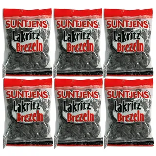 6 Tüten Suntjens Lakritz Brezeln  a 310 g Lakritz in Brezelform