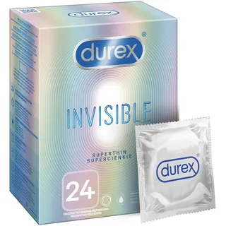 Durex Invisible Kondome – Kondome extra dünn für intensives Empfinden beim gemeinsamen Liebesspiel (Extra Sensitive, 24 Stück) 2x12 Stück