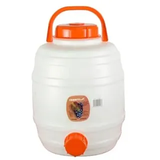Lebensmittelechtes Speidel Getränkefass Mostfass Gärfass (12 Liter rund mit NW15 Auslaufhahn und Gärspund)
