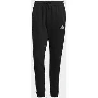 adidas Essentials French Terry Tapered Cuff 3-Streifen Hose Black / White L