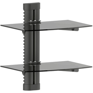 TV Hifi Media Glasregal Wandregal Wandhalterung Rack Alu Glas Regal deleyCON