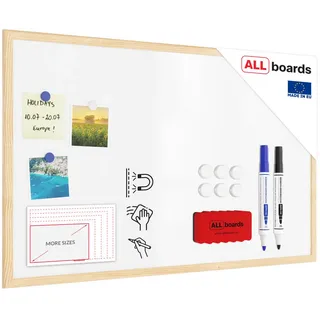 ALLboards Whiteboard mit Naturholzrahmen 80x50cm