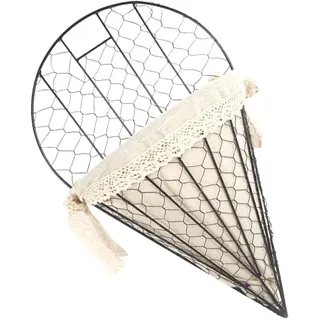 iplusmile 1 Stück Schmiedeeisen -Rattan -Blumenkorb ablagekörbe kühlkorb einkaufskorb kegelförmige Körbe kegelförmige Wandkörbe kleiderbügel Wandhängedekoration Blumenkorb Wanddekoration