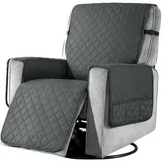 Sesselbezug Mit Taschen, 1-sitzer-tv-sesselbezug, Taschen, Waschbarer Sesselbezug, Grauer Sesselbezug, Größe S