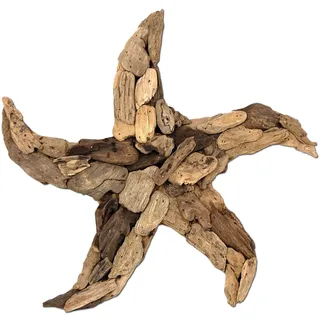 SEESTERN Treibholz Deko mit Seestern (40 cm) Motiv Wanddeko Driftwood Holzdeko /1327