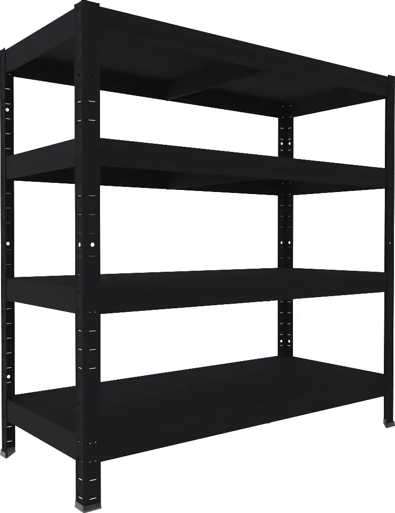 Speisekammerregal Biedrax 40 x 60 x 120 cm, Schwarz, 4 Stahlböden, Fachlast 100 kg pro Fachboden