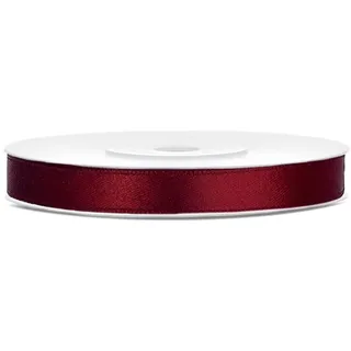 Partydeco Satin Geschenkband weinrot 25m 6mm breit