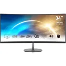 MSI PRO MP341CQDE Office Monitor - QHD Curved Panel, 100 Hz, Lautsprecher, WQHD Auflösung 3.440 x 1.440 | Reaktionszeit 1ms