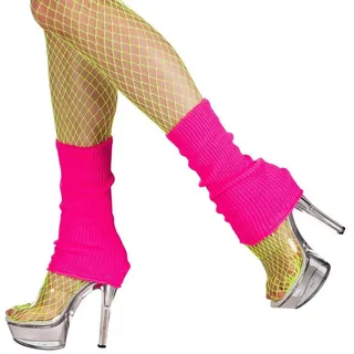 Boland Kostüm Retro-Beinstulpen neon-pink - Fasching Karneval, Für warme Knöchel und einen heißen Look: 80er Retro Stulpen rosa