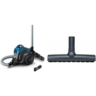 Bosch BGC05A220A Clean ́n beutelloser Bodenstaubsauger (platzsparend, einfaches Entleeren, sehr leicht, 700 Watt) grau & BBZ123HD Bodenbürste für Parkett und Hartböden