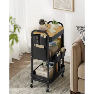 SONGMICS Beistellwagen, Rollwagen, Küchenwagen, Servierwagen, für Büro, Küche, Wohnzimmer