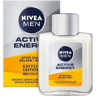 NIVEA MEN Active Energy After Shave Balsam (100 ml), revitalisierendes After Shave, Hautpflege nach der Rasur mit Koffein aus 100% natürlicher Quelle