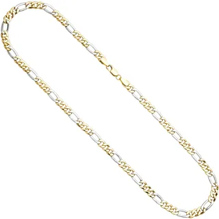 Goldkette JOBO, gold (gelbgold 333), Halsketten, Damen, Gelbgold 333-Weißgold 333, L: 50cm, Gelbgold 333, Weißgold 333, Figarokette 333 Gold bicolor 50 cm