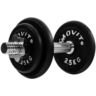 MOVIT Kurzhantel Set, Gusseisen Hantel, 10kg, 15kg, 20kg, 25kg, 30kg, Stange 30mm grau 10kg
