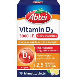 Abtei Vitamin D3 3000 I.E. Schmelztabletten