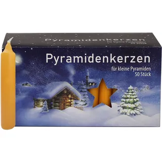 Pyramidenkerzen klein, natur ca. 14 x 74 mm 50 Stück/Pack Weihnachtskerzen