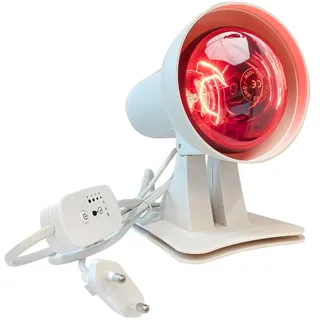 Calenxy Infrarotlampe 150Watt, Rotlichtlampe Wärmelampe mit Zeitschaltuhr und Einstellbarer Temperatur, Rotlichtlampe Winkel Einstellbar, Lockerung & Allgemeines Wohlbefinden