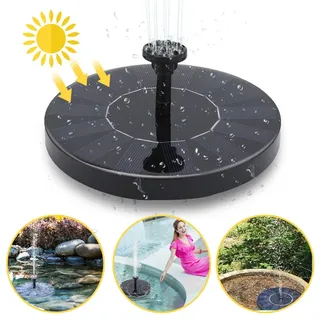 TolleTour SolarPumpe 1.5W Solar Springbrunnenpumpe Fontäne Solar Teichpumpe mit 6 Fontänenstilen 190L/h Sola Wasserpumpe Solarbrunnen