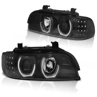 LED 3D Angel Eyes Scheinwerfer für BMW 5er E39 95-03 schwarz