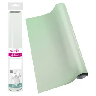 plottiX PremiumFlex Glow in the Dark Aufbügelfolie weiß Effekt-Folie 32,0 x 50,0 cm, 1 Rolle