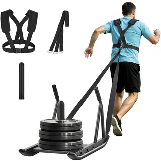 Vevor Gewichtsschlitten Kraftschlitten Fitness Krafttrainingsschlitten zur Verbesserung der Geschwindigkeit bei sportlichen Übungen, Fitnessgerät mit Griff, kompatibel mit 25/51 mm Gewichtsscheiben