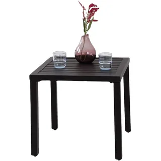 MFSTUDIO Gartentisch, Beistelltisch aus Metall, Balkontisch, Gartentisch für Kaffee, Tee, Bistro, Kleiner Tisch, Beistelltisch Outdoor, Schwarz
