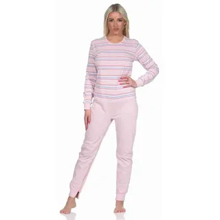 Normann Care Pyjama Damen Pflegeoverall langarm mit Reissverschluss am Rücken und Bein rosa XXL