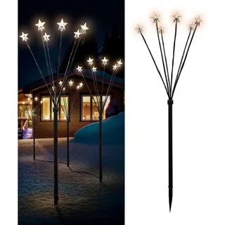 Mojawo 12'er Set LED-Gartenleuchtstäbe mit 24 Sternen Batteriebetrieben-MLK078W-3