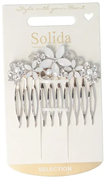 Einsteckkamm silber Blume